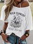 Western Style Round Neck Colored Cotton Short Sleeve T-Shirt