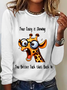 Your Crazy Is Showing, You Better Tuck That Back In Funny Giraffe Casual Long Sleeve Shirt