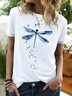 Dragonfly Animal T-Shirt Women Summer Tee Top