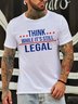 Fun letter print round neck cotton short-sleeved T-shirt