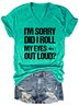 Roll My Eyes V Neck Casual T-shirt