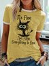 It's Fine I'm fine Everything Is Fine Funny Short Sleeve T-shirt