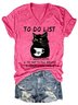 Funny Black To Do List Drink Coffee Cotton Blends Casual Short Sleeve T-Shirt