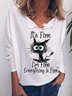 Womens I Am Fine Funny Casual Sweatshirt