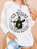 Womens Halloween Witch Letters Casual Sweatshirt