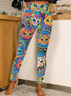 Women Funny Regular Fit Cat Leggings