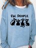 Ew People Cat Women's Crew Neck Sweatshirt