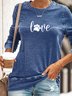Womens Dog love, dog love saying with dog paw, dog lover Casual Sweatshirt