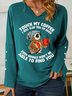 Women Funny Touch My Coffee I Will Slap You So Hard Funny Owl V Neck Simple Sweatshirt