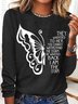Women's Butterfly Letters Casual Top