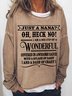 Women's Funny Word Just A Nana...Oh Heck No Simple Text Letters Sweatshirt