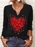 Casual Loose Heart/Cordate T-Shirt