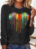 Women's Heart Cat Print Casual Top