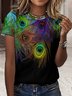 Lilicloth X Paula Women's Peacock Feathers Print T-Shirt