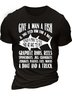 Men’s Give A Man A Fish & You Feed Him For A Day Crew Neck Text Letters Casual Regular Fit T-Shirt