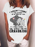 Women's Funny I Wouldn't Change My Grandkids For The World But I Wish I Could Change The World For My Grandkids Elephants Casual Loose T-Shirt