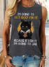 Women's Funny I'm going let god fix it Casual Crew Neck Text Letters Tank Top
