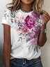 Women's Plant Floral Casual Crew Neck T-Shirt