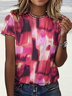 Women’s Abstract Painting Crew Neck Casual T-Shirt