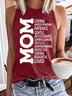 Women's Sublimation Mom Quote Mom Life Mother's Day Letters Casual Crew Neck Tank Top