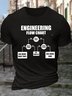 Men's Engineering Flow Chart Use More Duct Tape No Problem Use More Lube Funny Graphic Printing Casual Loose Crew Neck Cotton T-Shirt