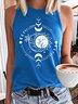Women's Mystic Moon And Sun Celestial Moon Spiritual Crew Neck Casual Tank Top