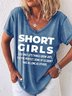 Women's Funny Short Girls God Only Lets Things Grow Until They're Perfect Some Of Us Didn't Take As Long As Others Graphic Printing Casual Loose Text Letters T-Shirt