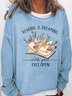 Women's Reading Is Dreaming Book Lover Casual Text Letters Sweatshirt
