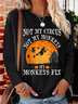 Women's Not My Circus Not My Monkeys Halloween Party Casual Crew Neck Shirt