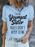 Womens Funny Sister Gift Old Sister Casual Cotton T-Shirt