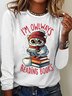 Owlways Reading Books Casual Long Sleeve Shirt