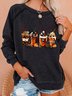 Skeleton Coffee Cups Halloween Casual Sweatshirt