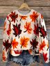 Knitted Simple Loose Maple Leaf Sweater