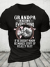Grandpa -Knows Everything If He Doesn't Know He Makes Stuff Up Really Fast Cotton T-Shirt