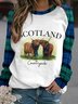 Scottish Highlands Beef Color blocked Round Neck Sweatshirt