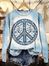 Women's Hippie Art Print Casual Sweatshirt
