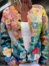 Crew Neck Casual Cardigan