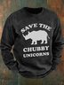 Save The Chubby Unicorns Men's Casual Sweatshirt