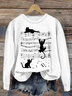 Women's Cat Music Print Sweatshirt