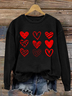 Womens Valentines Hearts , Valentine's Day Casual Sweatshirt