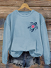 Women's Hawaiian Turtle Hibiscus Print Sweatshirt