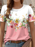 Women's Floral Print Casual Short Sleeve T-Shirt