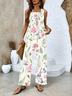 Women's Floral Spring Print Casual Tank Top Pants Two Piece Suit