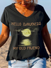 Hello Darkness My Old Friend Moonlight Printed Graphic Tees