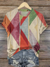 Geometric Crew Neck Casual T-Shirt