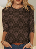 Women's Retro Ethnic Pattern Prints Casual Long Sleeve Shirt