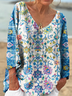 Cotton V Neck Casual T-Shirt
