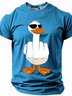 Men's Humor Duck Gesture Sarcastic Short Sleeve T-Shirt