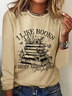 I Like Books More Than I Like People Boho Floral Book Lover Casual Long Sleeve Shirt