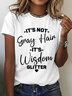 It's Not Gray Hair It's Wisdom Glitter Cotton T-Shirt
